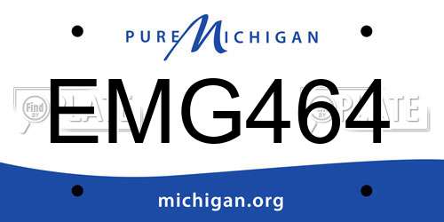 EMG464 Michigan License Plate
