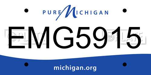 EMG5915 Michigan License Plate