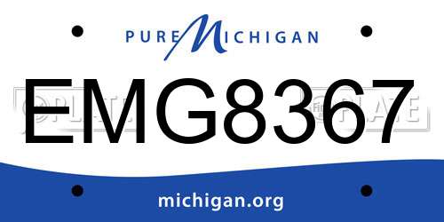 EMG8367 Michigan License Plate
