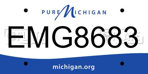EMG8683 Michigan License Plate