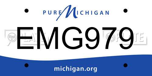 EMG979 Michigan License Plate