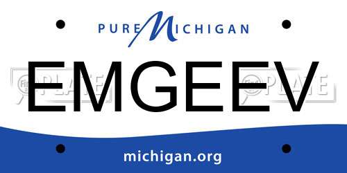 EMGEEV Michigan License Plate
