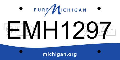 EMH1297 Michigan License Plate