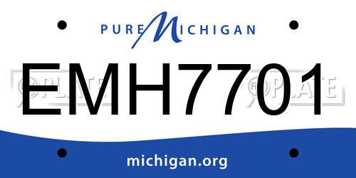 EMH7701 Michigan License Plate