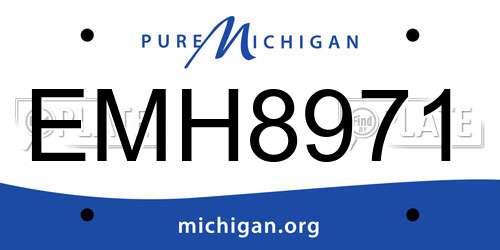 EMH8971 Michigan License Plate