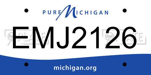 EMJ2126 Michigan License Plate