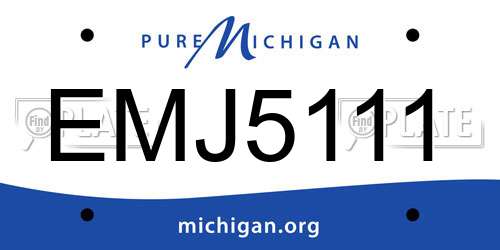 EMJ5111 Michigan License Plate