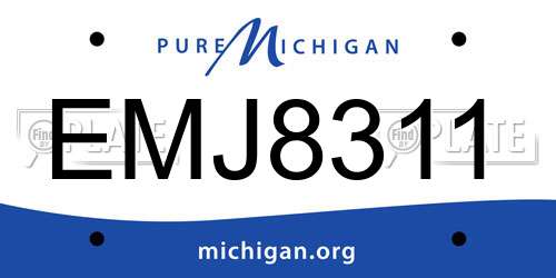 EMJ8311 Michigan License Plate