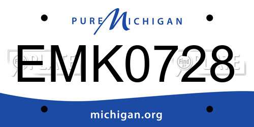 EMK0728 Michigan License Plate