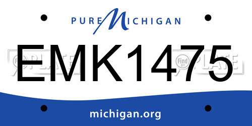 EMK1475 Michigan License Plate