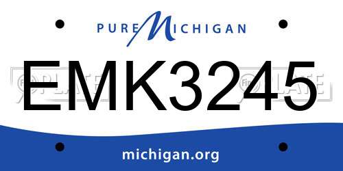EMK3245 Michigan License Plate