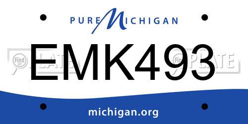 EMK493 Michigan License Plate