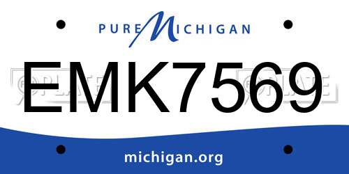 EMK7569 Michigan License Plate