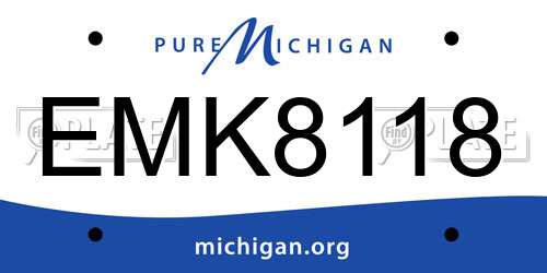 EMK8118 Michigan License Plate