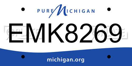 EMK8269 Michigan License Plate