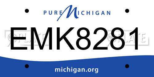 EMK8281 Michigan License Plate