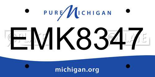 EMK8347 Michigan License Plate