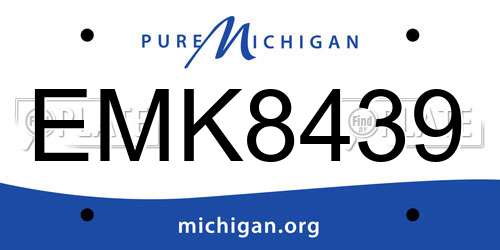 EMK8439 Michigan License Plate