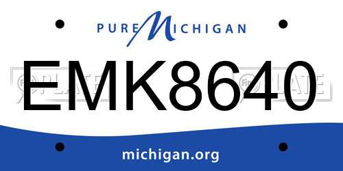 EMK8640 Michigan License Plate