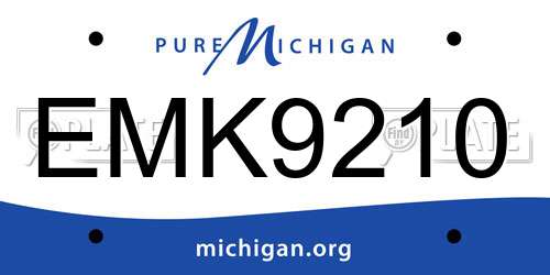 EMK9210 Michigan License Plate