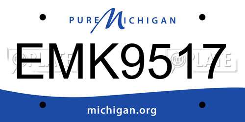 EMK9517 Michigan License Plate