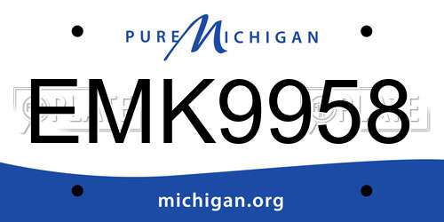 EMK9958 Michigan License Plate