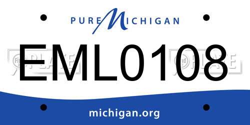 EML0108 Michigan License Plate