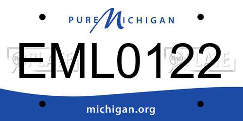 EML0122 Michigan License Plate