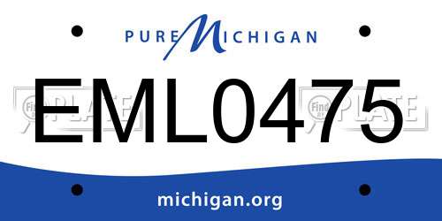 EML0475 Michigan License Plate