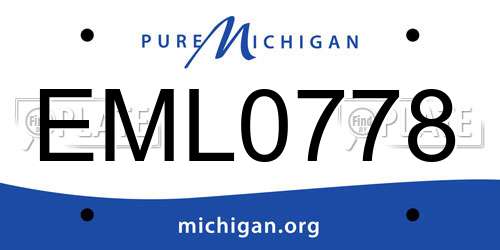 EML0778 Michigan License Plate