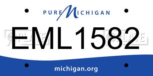 EML1582 Michigan License Plate