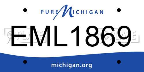 EML1869 Michigan License Plate