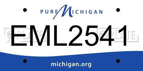EML2541 Michigan License Plate