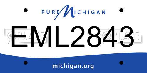 EML2843 Michigan License Plate
