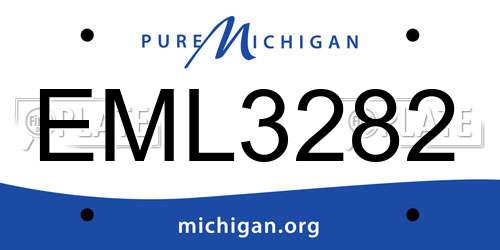 EML3282 Michigan License Plate