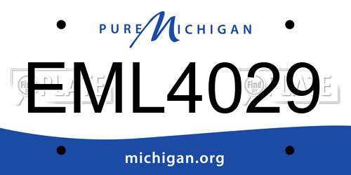 EML4029 Michigan License Plate