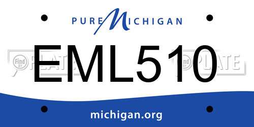 EML510 Michigan License Plate