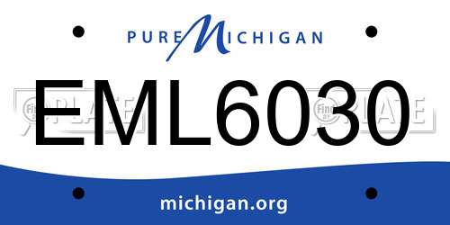 EML6030 Michigan License Plate