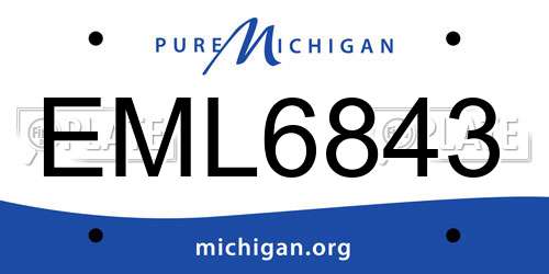EML6843 Michigan License Plate