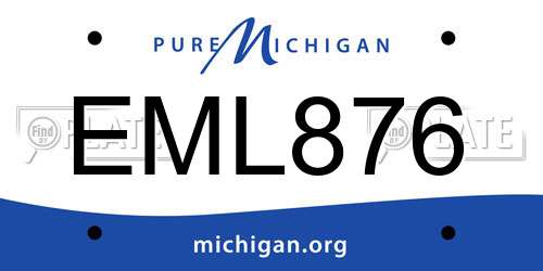 EML876 Michigan License Plate