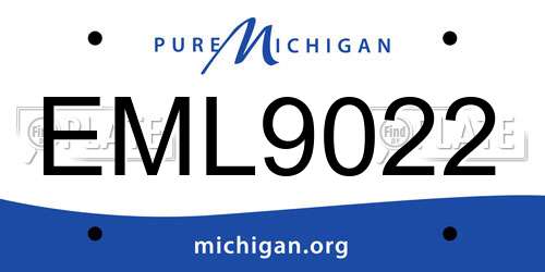 EML9022 Michigan License Plate