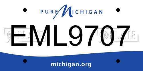 EML9707 Michigan License Plate