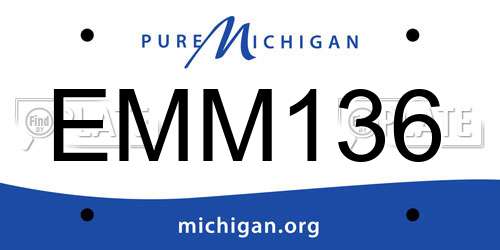 EMM136 Michigan License Plate