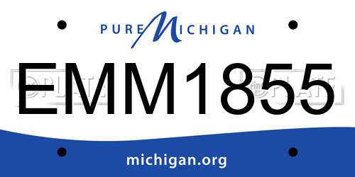 EMM1855 Michigan License Plate