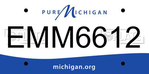 EMM6612 Michigan License Plate