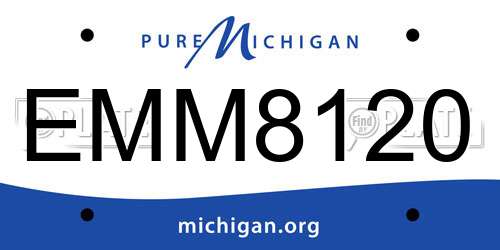 EMM8120 Michigan License Plate