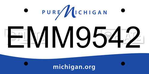 EMM9542 Michigan License Plate