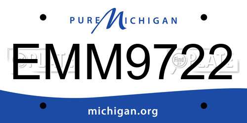 EMM9722 Michigan License Plate