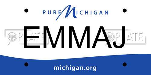 EMMAJ Michigan License Plate