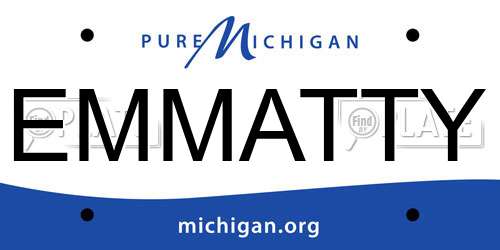 EMMATTY Michigan License Plate